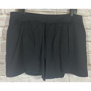 Lands End 16W Board Swim Shorts Black Built in Brief Black 3.5" inseam Stretch